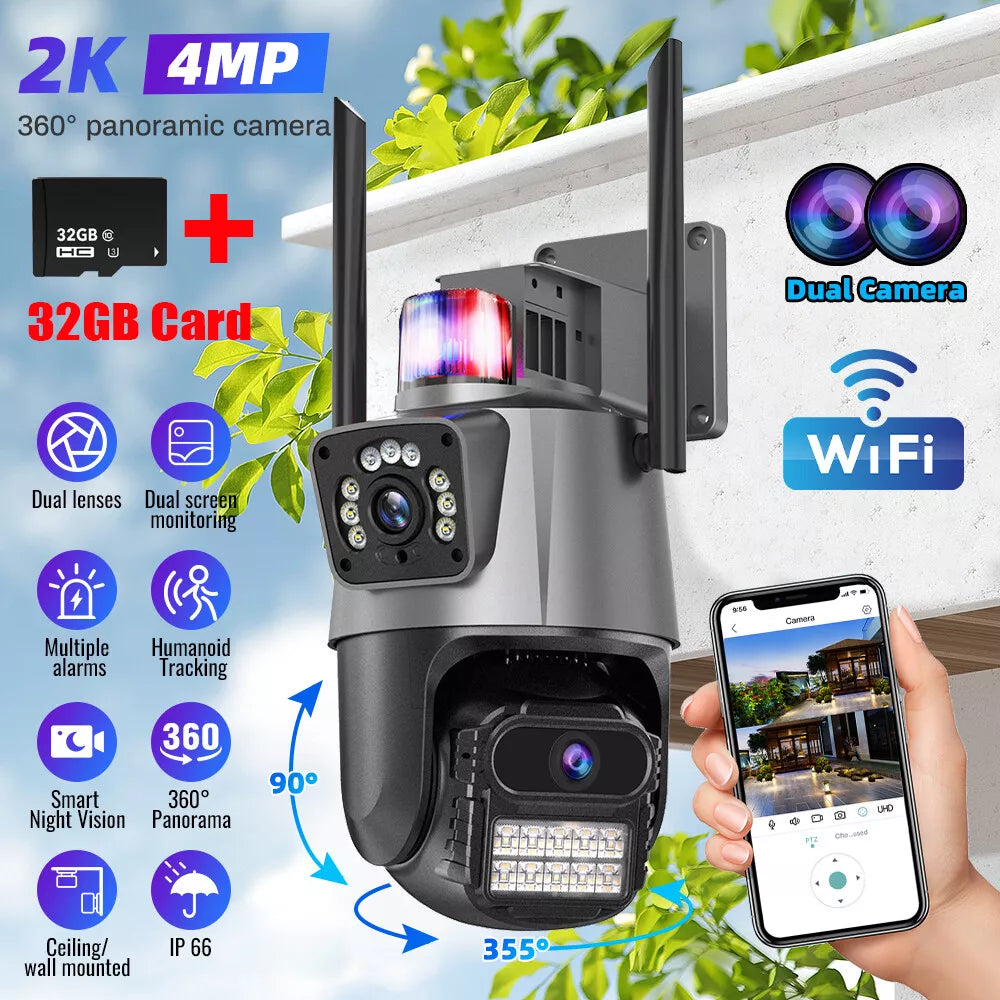 4K Dual Lens PTZ IP kamera sa 8x optičkim zoomom, sirenom i 32GB memorijom