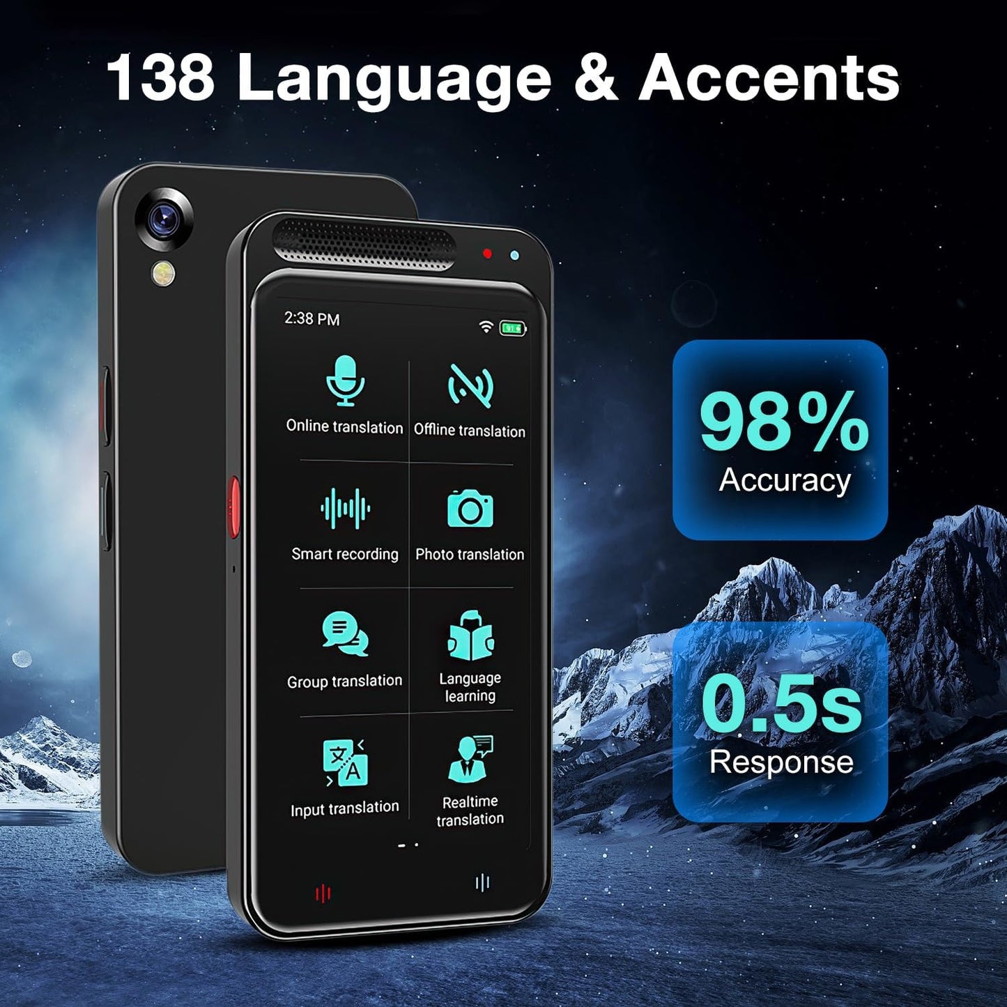 AI Translator Z6 sa 4.1” Ekranom – Prevod u 138 Jezika u Realnom Vremenu