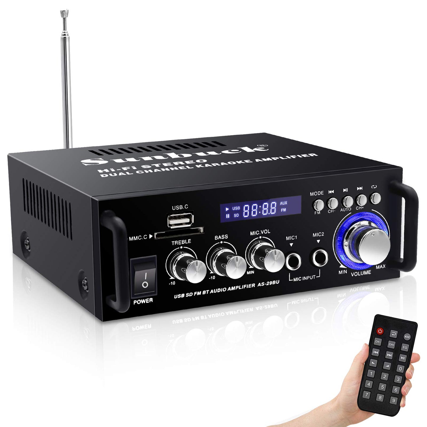 BT-298 Pro – HiFi Bluetooth Pojačalo 400W×2 sa MIC i FM Radiom