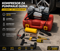 Prenosni 12V Kompresor za Automobil – 2 Cilindra, Kompletan Set sa Priborom za Pumpanje Guma