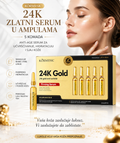 24K Zlatni Serum u Ampulama – Pakovanje od 5 Ampula za Hidrataciju, Učvršćivanje i Sjaj Kože