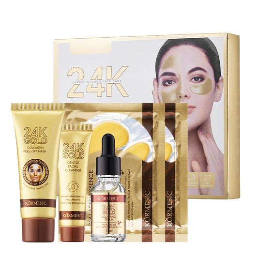24K Zlatni Set za Negu Lica – Serum, Peel Off Maska i Maska za Oči | Hidratacija, Protiv Bora i Čišćenje Pora