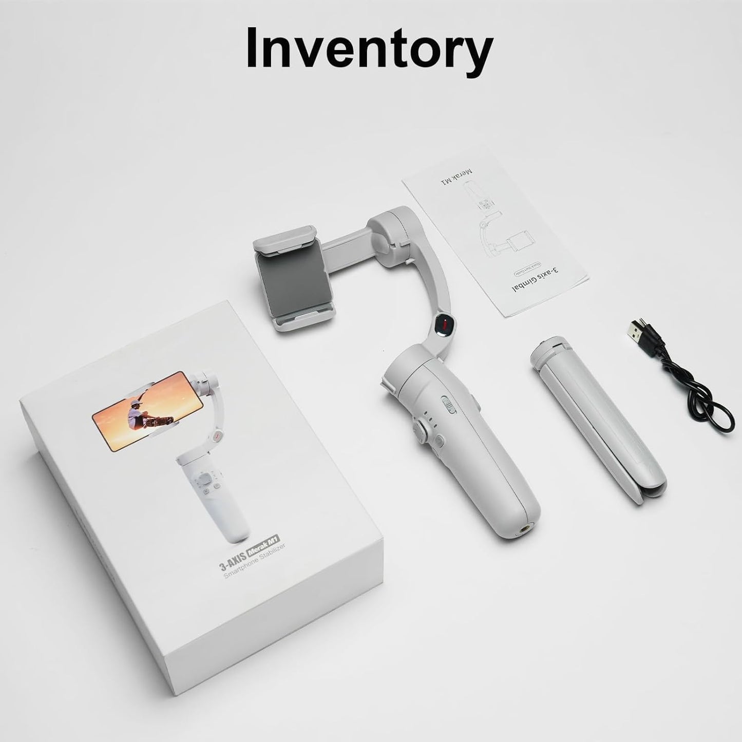 Profesionalni Gimbal za Telefon M1 – 3-Axis Stabilizator sa Bluetooth Kontrolom, 180° Rotacijom, Magnetnim LED Svetlom i Tripodom za Vlogovanje i Snimanje