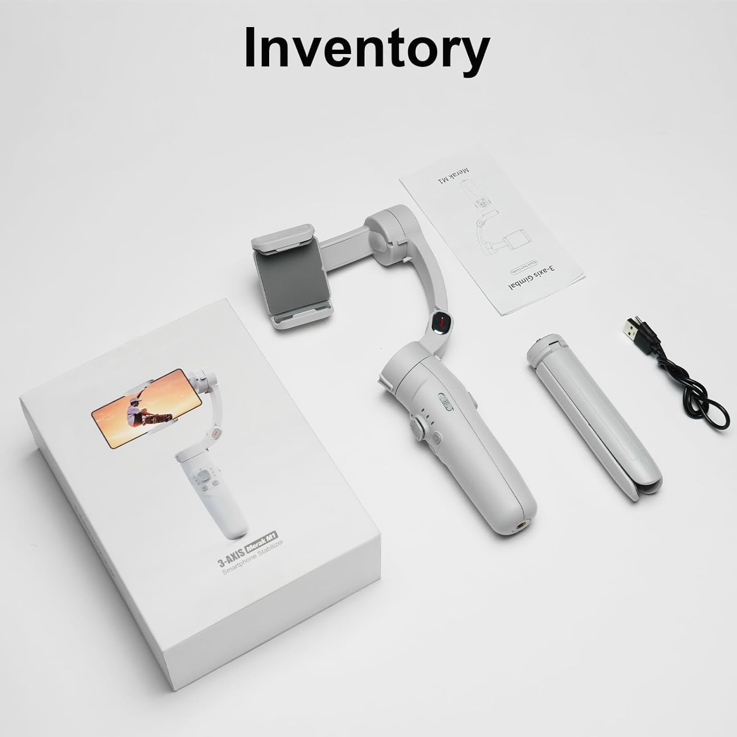Profesionalni Gimbal za Telefon M1 – 3-Axis Stabilizator sa Bluetooth Kontrolom, 180° Rotacijom, Magnetnim LED Svetlom i Tripodom za Vlogovanje i Snimanje