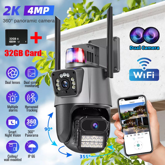 4K Dual Lens PTZ IP kamera sa 8x optičkim zoomom, sirenom i 32GB memorijom