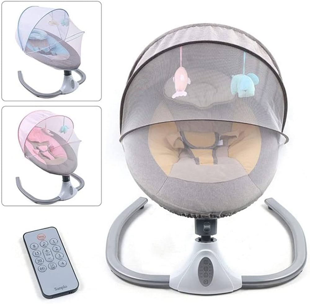 Električna ljuljaška za bebe njihalica Roza