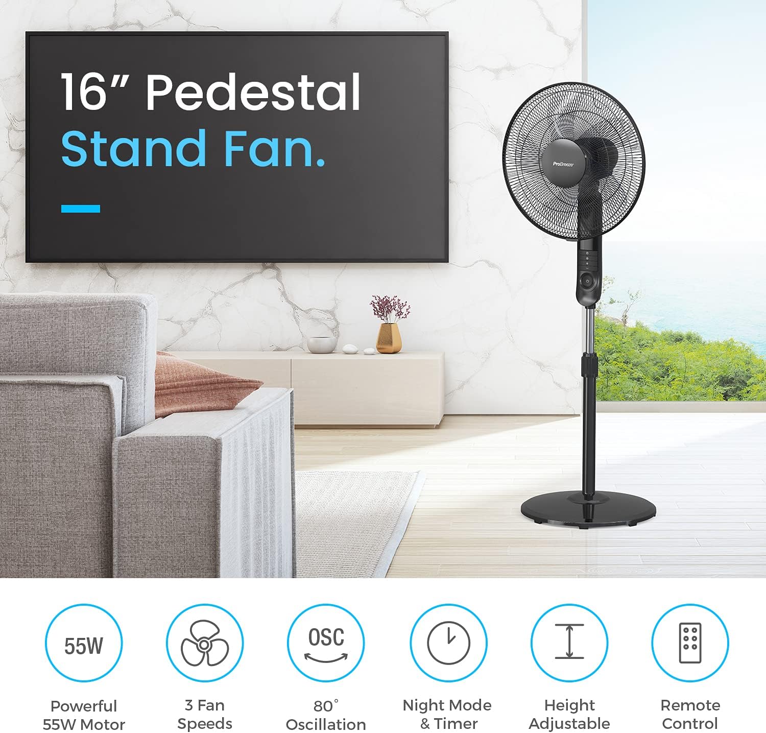 Samostojeći ventilator sa daljinskim