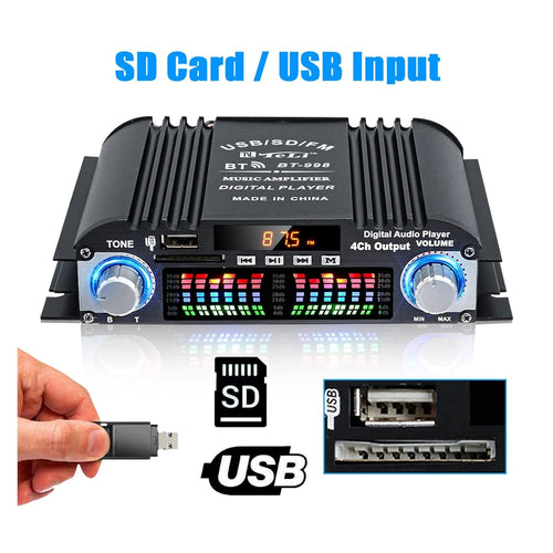 BT-998 FM radio bluetooth pojacalo 160W 4x40W sa 4 izlaza