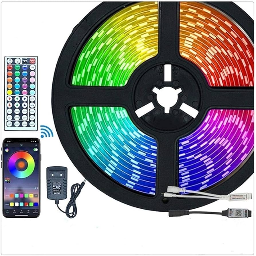 Rgb led svetleca traka 10m sa napajanjem, daljinskim, wifi / bluetooth kontrolom