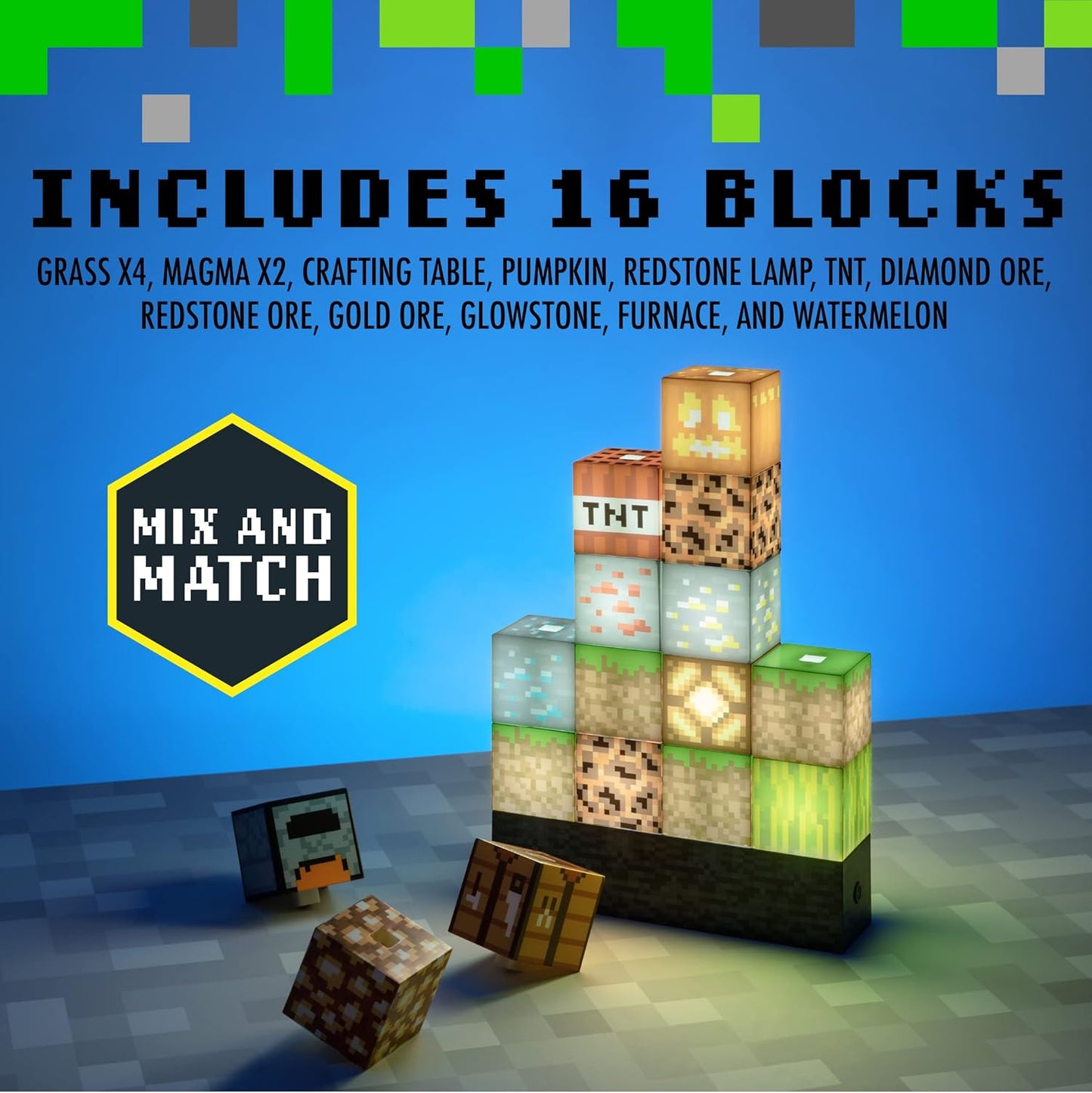Minecraft svetlece kocke 16 delova