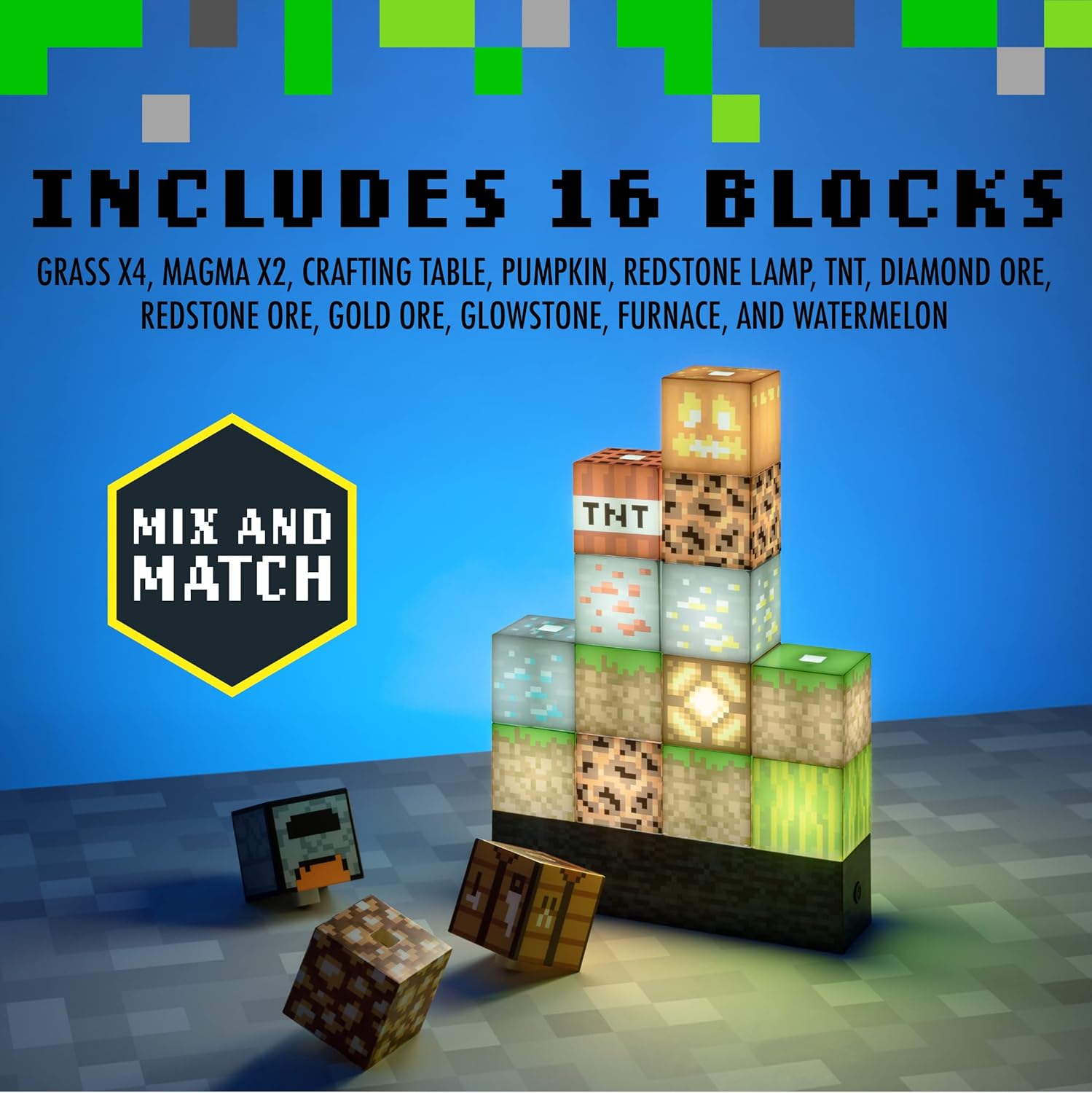 Minecraft svetlece kocke 16 delova