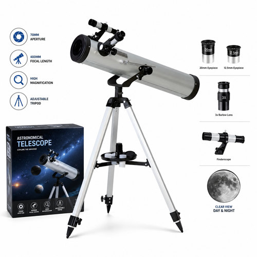 Astronomski Teleskop sa Stativom – Profesionalni Teleskop za Posmatranje Meseca, Planeta i Zvezda | Idealan Poklon za Decu i Odrasle