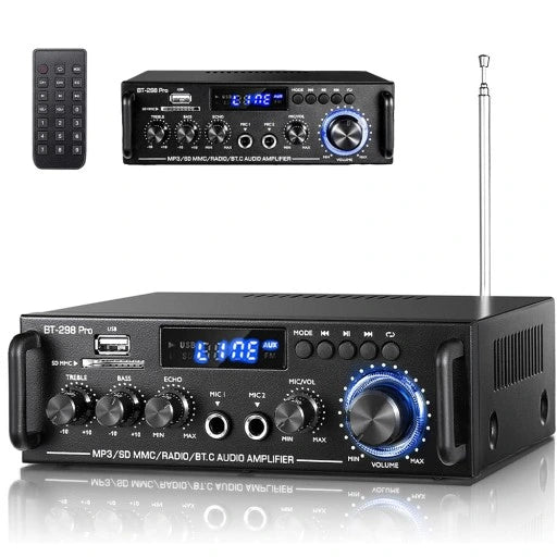 BT-298 Pro – HiFi Bluetooth Pojačalo 400W×2 sa MIC i FM Radiom
