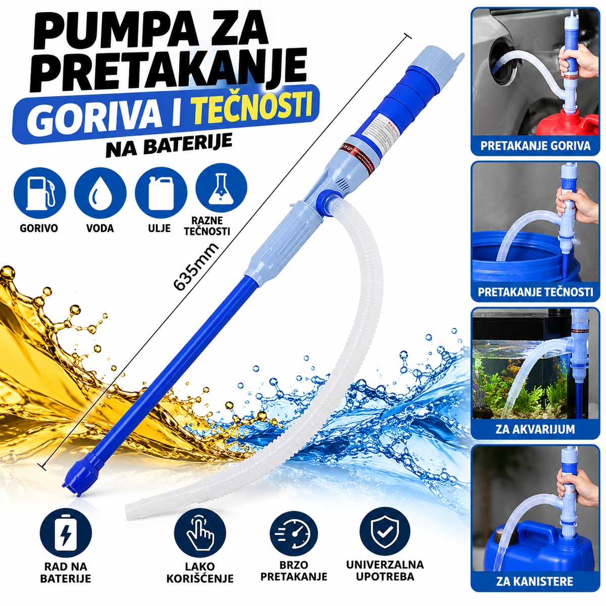 Pumpa za Pretakanje Goriva i Tečnosti na Baterije – Prenosna Električna Pumpa