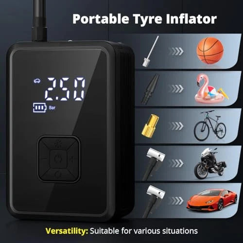 Bežični Kompresor za Gume 150 PSI – Mini Auto Pumpa sa LED Svetlom