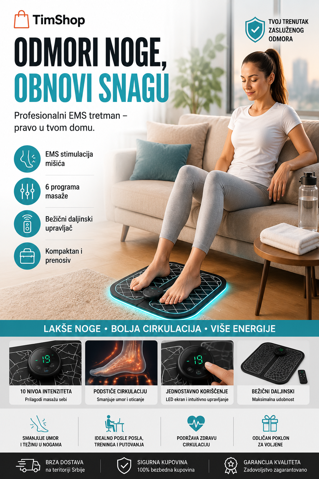 Fizioterapija Bezicni stimulator misica masazer stopala