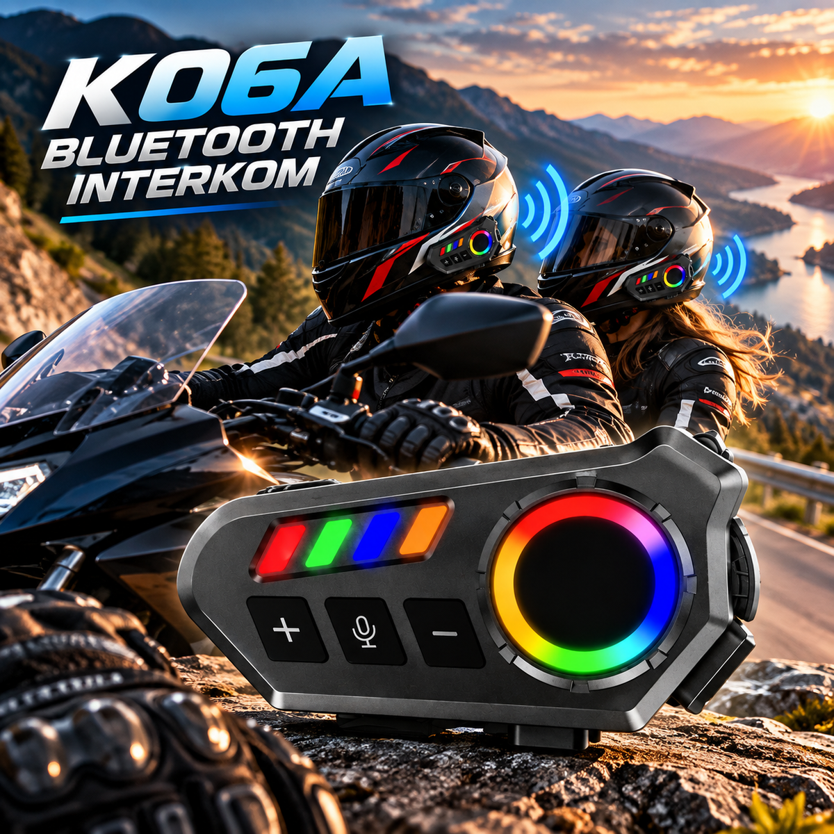 Bluetooth Interkom za Motocikl K06A – Bežična Komunikacija za Motoriste i Vožnju