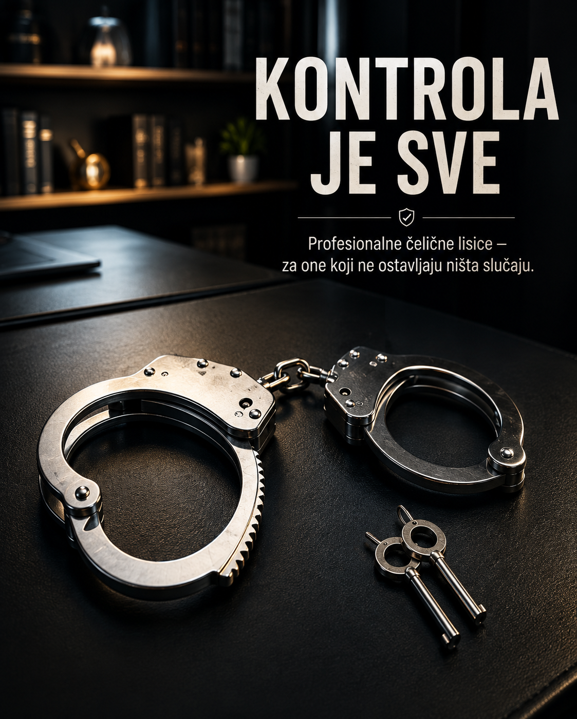 Čelične Lisice na Lancu sa 2 Ključa