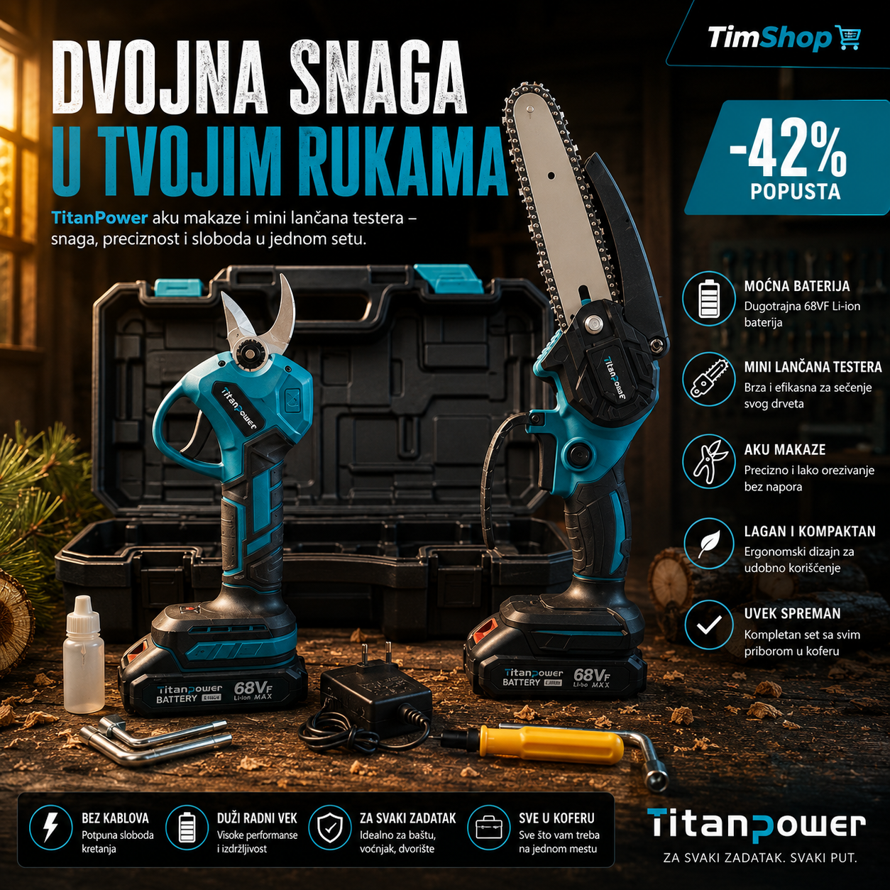 Makita aku set Testera i Makaze 88v dve baterije