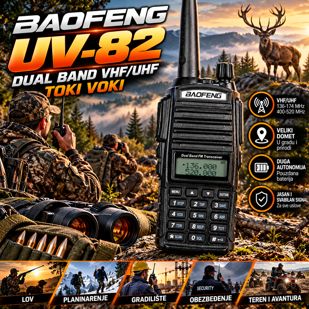 Baofeng UV82 Dual Band Radiostanica Toki Voki uv 82
