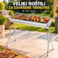 Veliki Baštenski Roštilj 73x33x71 cm – Roštilj na Ćumur za Dvorište, Terasu i Porodično Pečenje