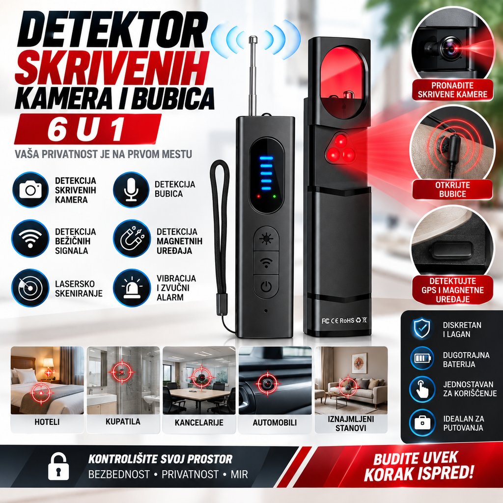 Detektor Skrivenih Kamera i Bubica 6 u 1