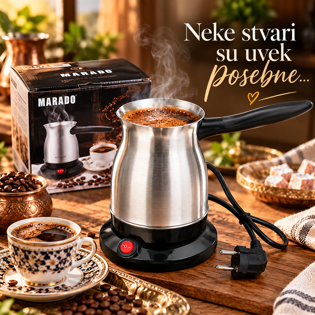 Električna INOX Džezva za Kafu – Aparat za Brzu i Jednostavnu Pripremu Kafe