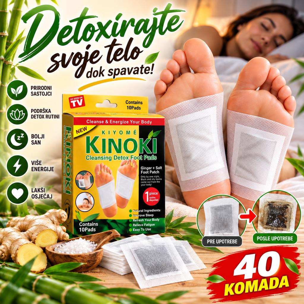 Kinoki Detox Flasteri 40 Kom – Noćni Relax i Osveženje Stopala