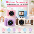 Digitalni Fotoaparat sa 2.4" Ekranom, 8x Zoomom i Selfie Flip Displejom