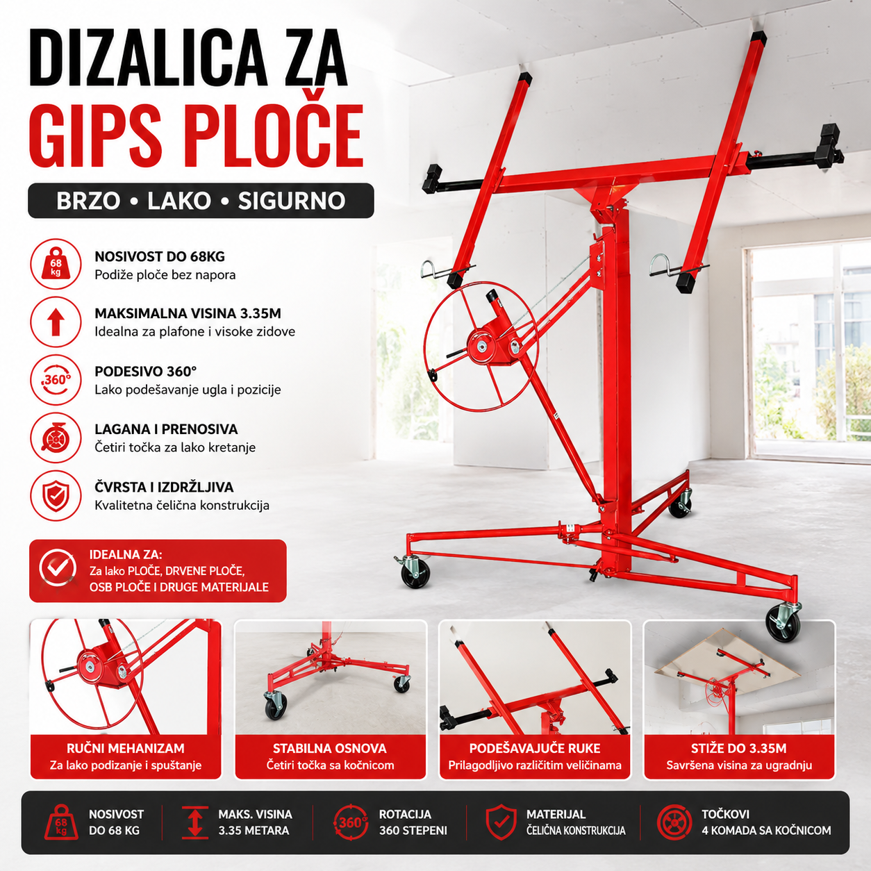 Dizalica za gips ploče