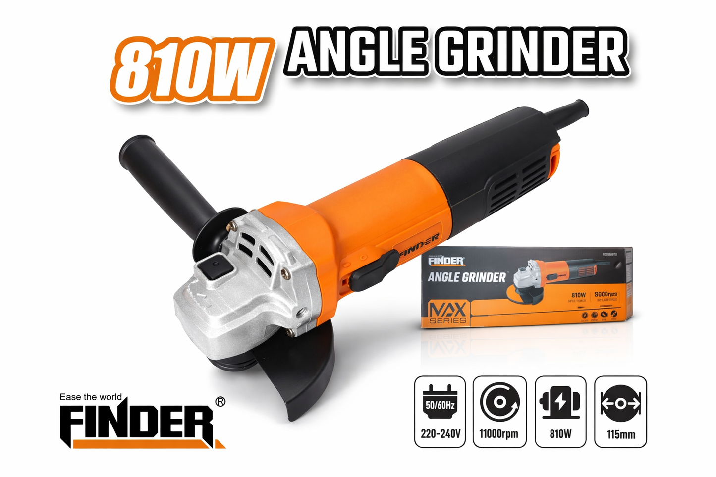 FINDER 810W Ugaona Brusilica Max Series – 115mm 11000rpm