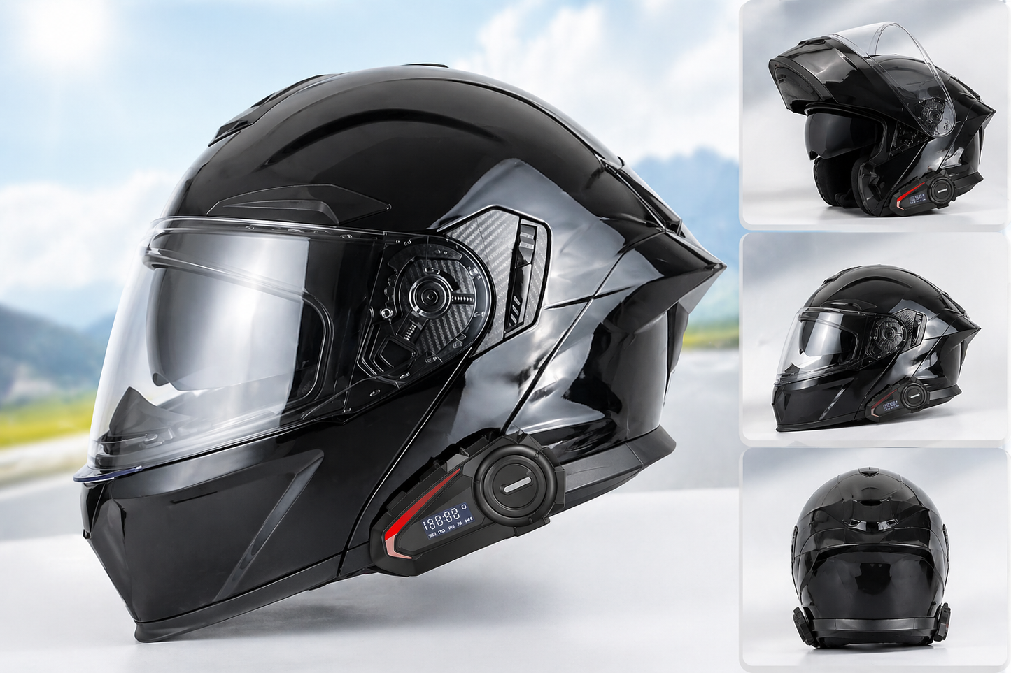 Flip Up Kaciga sa Bluetooth Interkomom – Modularna Moto Kaciga sa Sunčanim Naocare i Handsfree Pozivima