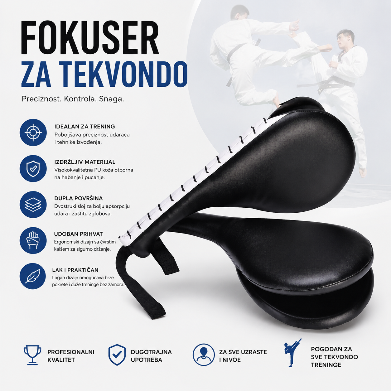 Fokuseri za Tekvondo i Borilačke Veštine – Profesionalni Trening Jastučići za Udare i Kikove