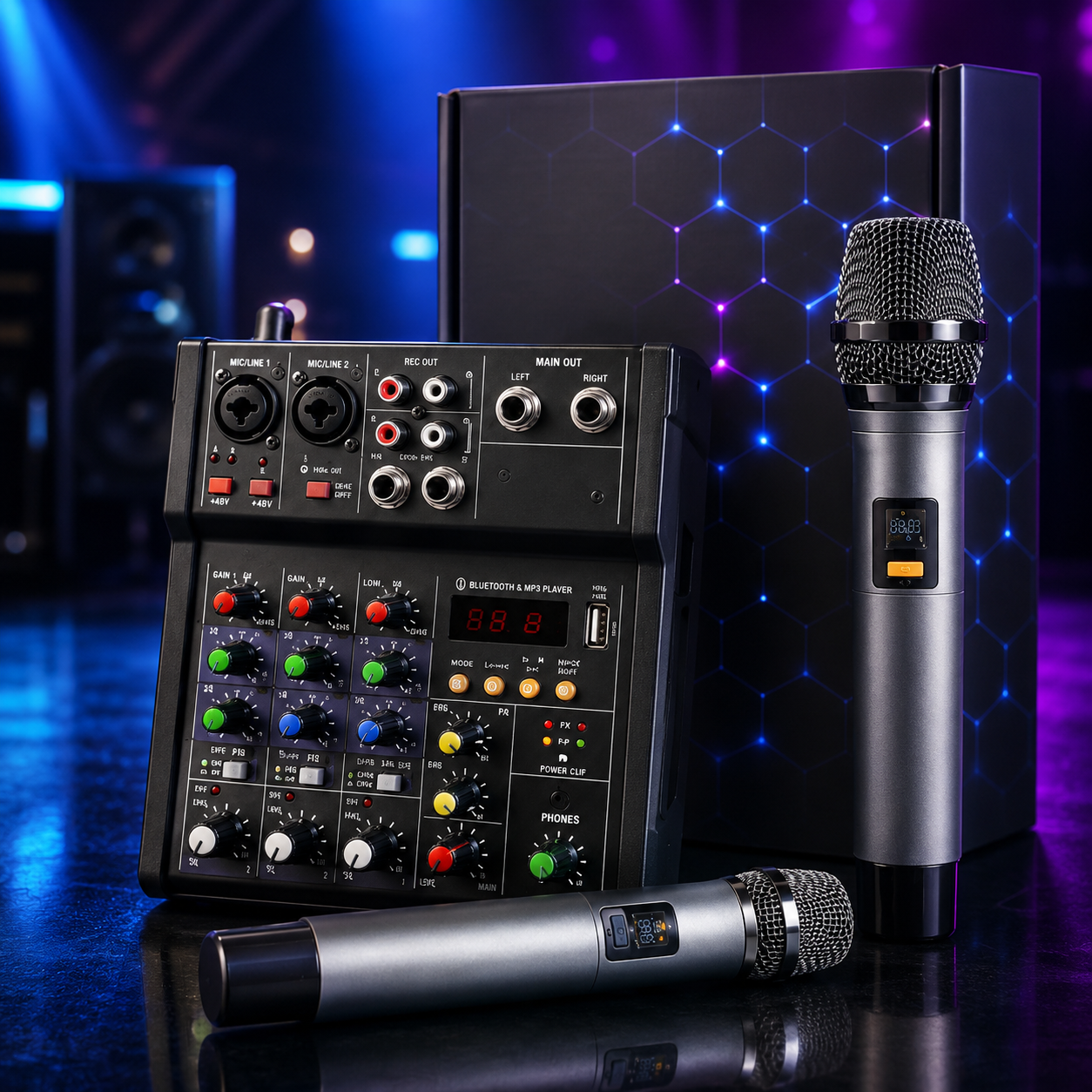 G4-M1 4-Channel Audio Mixer – Profesionalna Mikseta sa Phantom Napajanjem i DSP Efektima