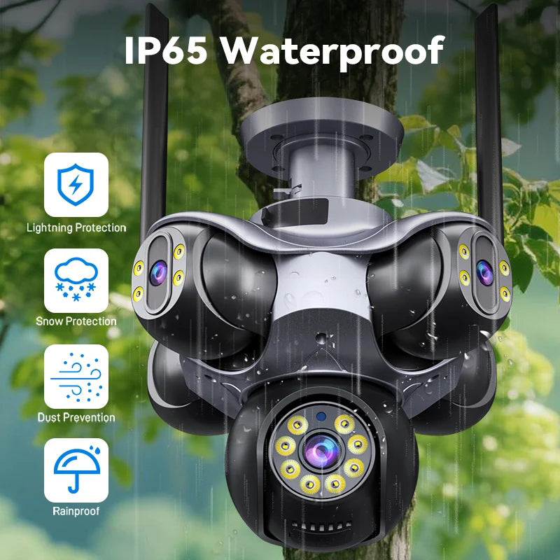 WiFi IP PTZ Kamera 20MP – 5 Kamera u 1 sa 5 Ekrana, Pametni Video Nadzor Full HD