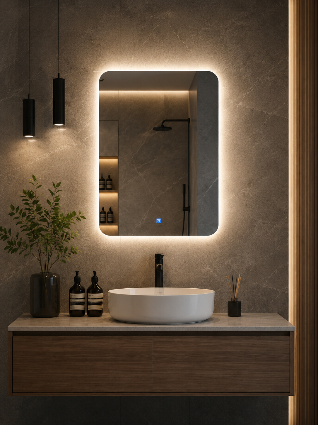 LED Ogledalo 50×70 cm sa Pozadinskim LED Osvetljenjem i Touch Kontrolom