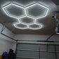 Plafonska LED Hexagonalna Rasveta 168W | Saćasti Sistem Osvetljenja za Garažu i Auto Detailing
