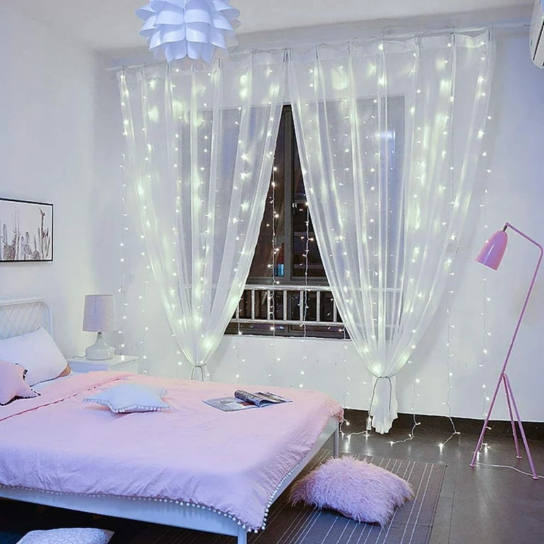 LED zavesa novogodisnja 3x3 metara Bela
