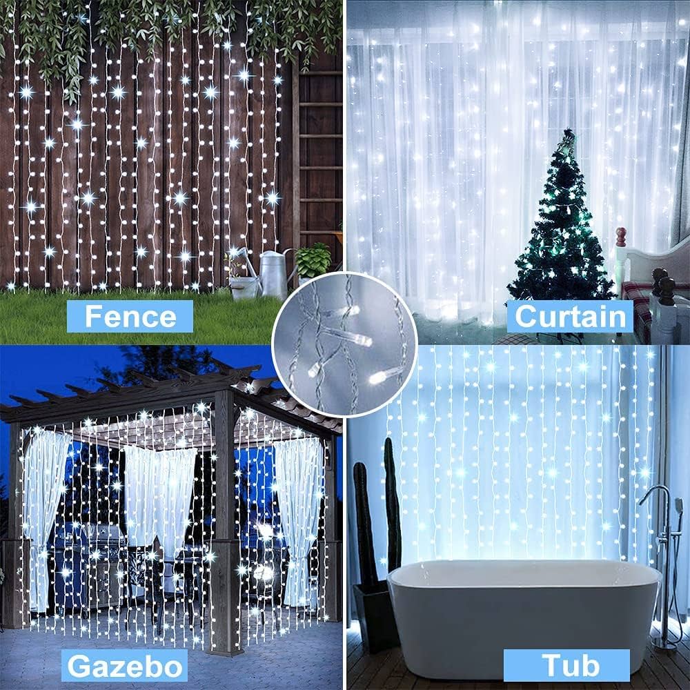 LED zavesa novogodisnja 3x3 metara Bela