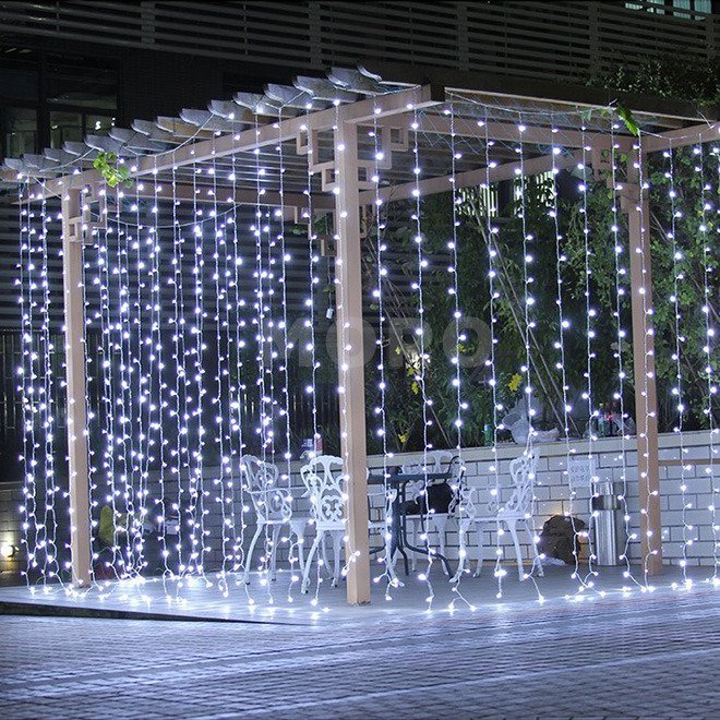 LED zavesa novogodisnja 3x3 metara Bela