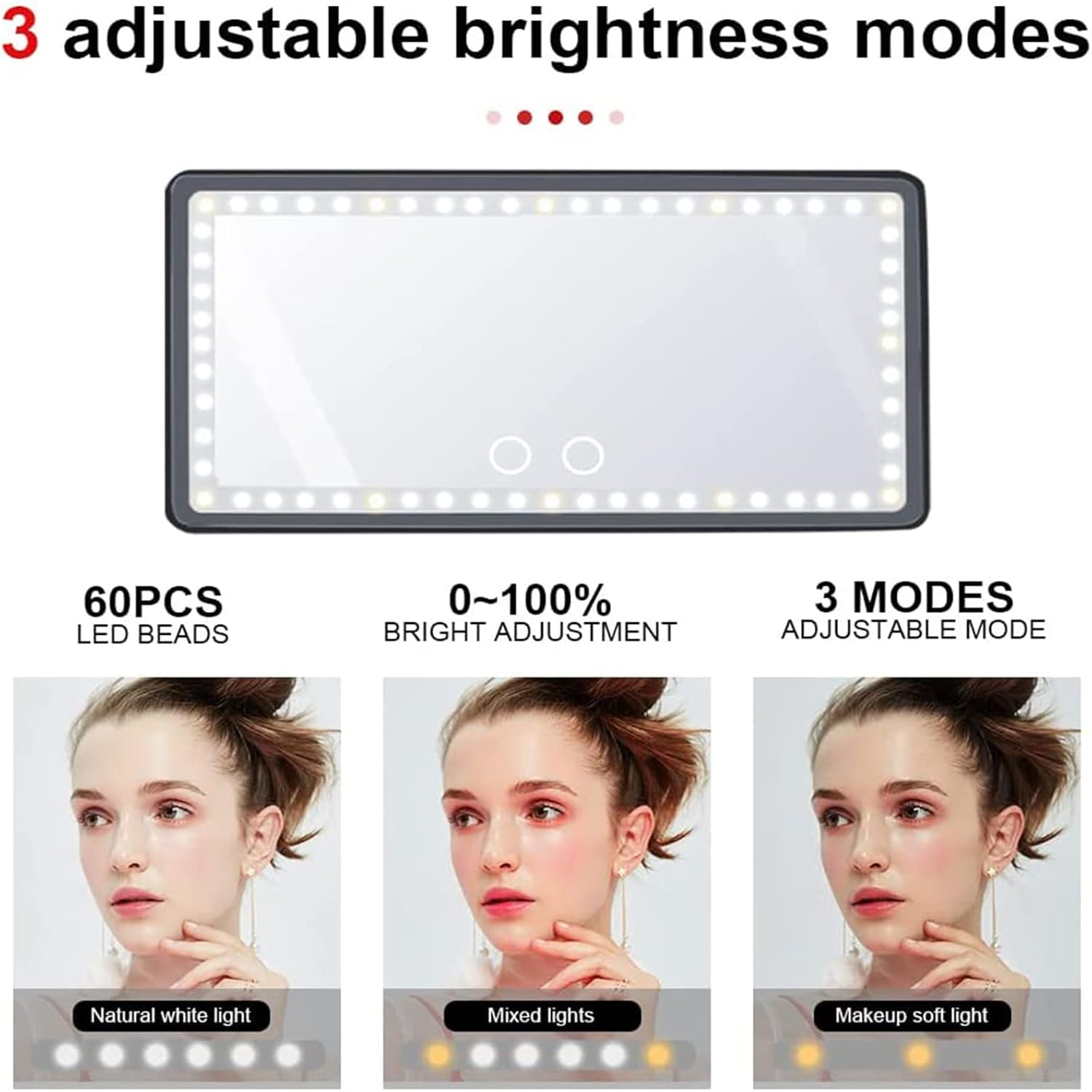 LED ogledalo za šminkanje u autu
