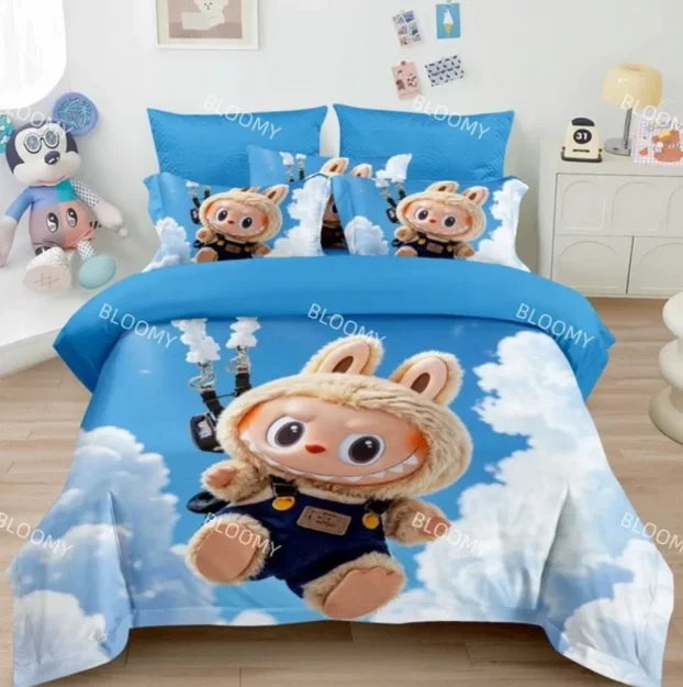Labubu 3D/5D Posteljina za Decu – Luksuzni Set za Singl Krevet, Mekan i Udoban