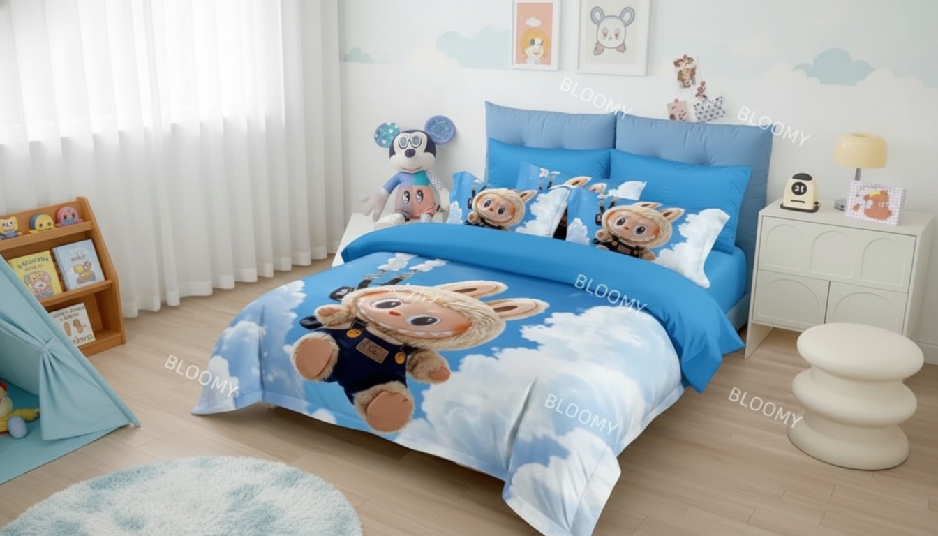 Labubu 3D/5D Posteljina za Decu – Luksuzni Set za Singl Krevet, Mekan i Udoban