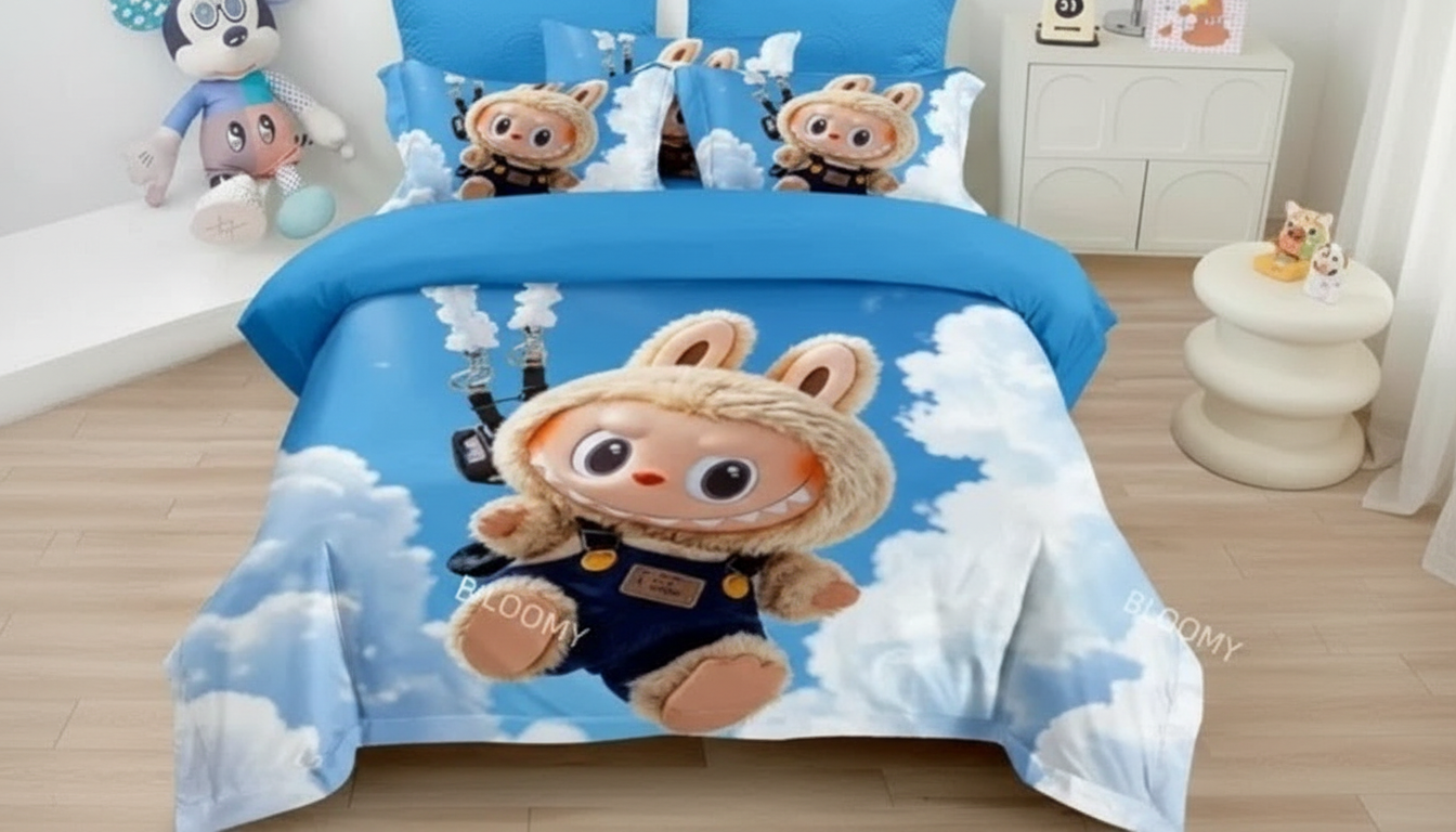 Labubu 3D/5D Posteljina za Decu – Luksuzni Set za Singl Krevet, Mekan i Udoban