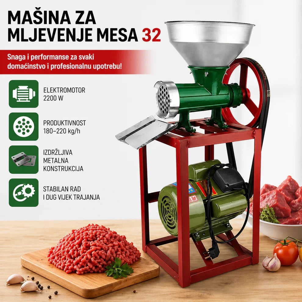 Masina za mlevenje mesa 32 sa elektromotorom