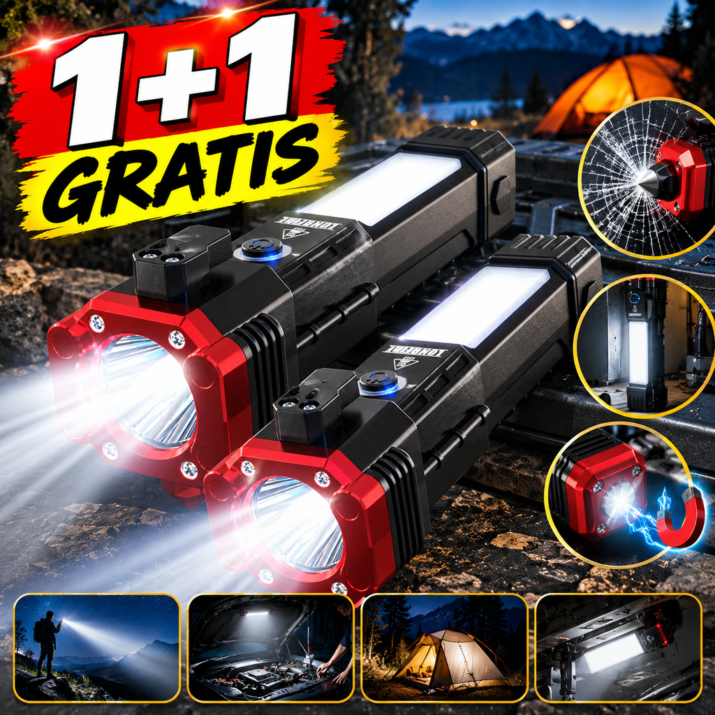 Multifunkcionalna LED Ručna Lampa 1+1 GRATIS – Prenosiva Lampa za Kuću, Auto, Radionicu i Outdoor