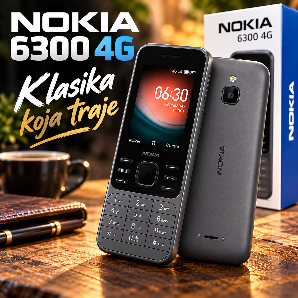 Nokia 6300 4G Dual SIM Mobilni Telefon – Tasteri, 4G Mreža i Kompaktan Dizajn