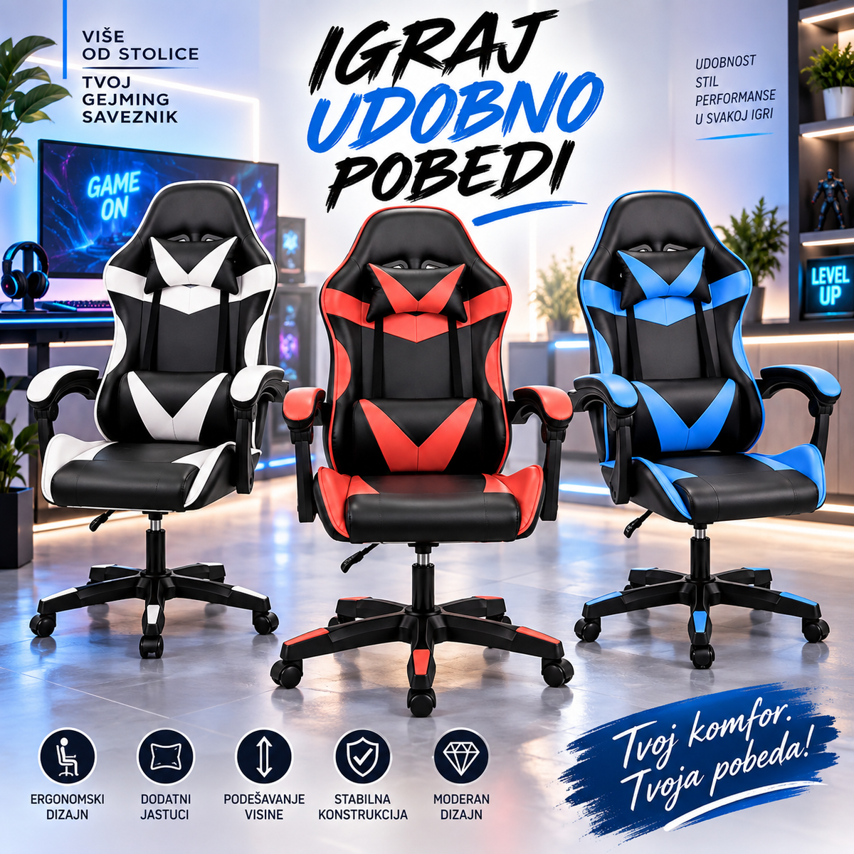 PHANTOM Gaming Stolica – Gejmerska Stolica za PC i Igranje