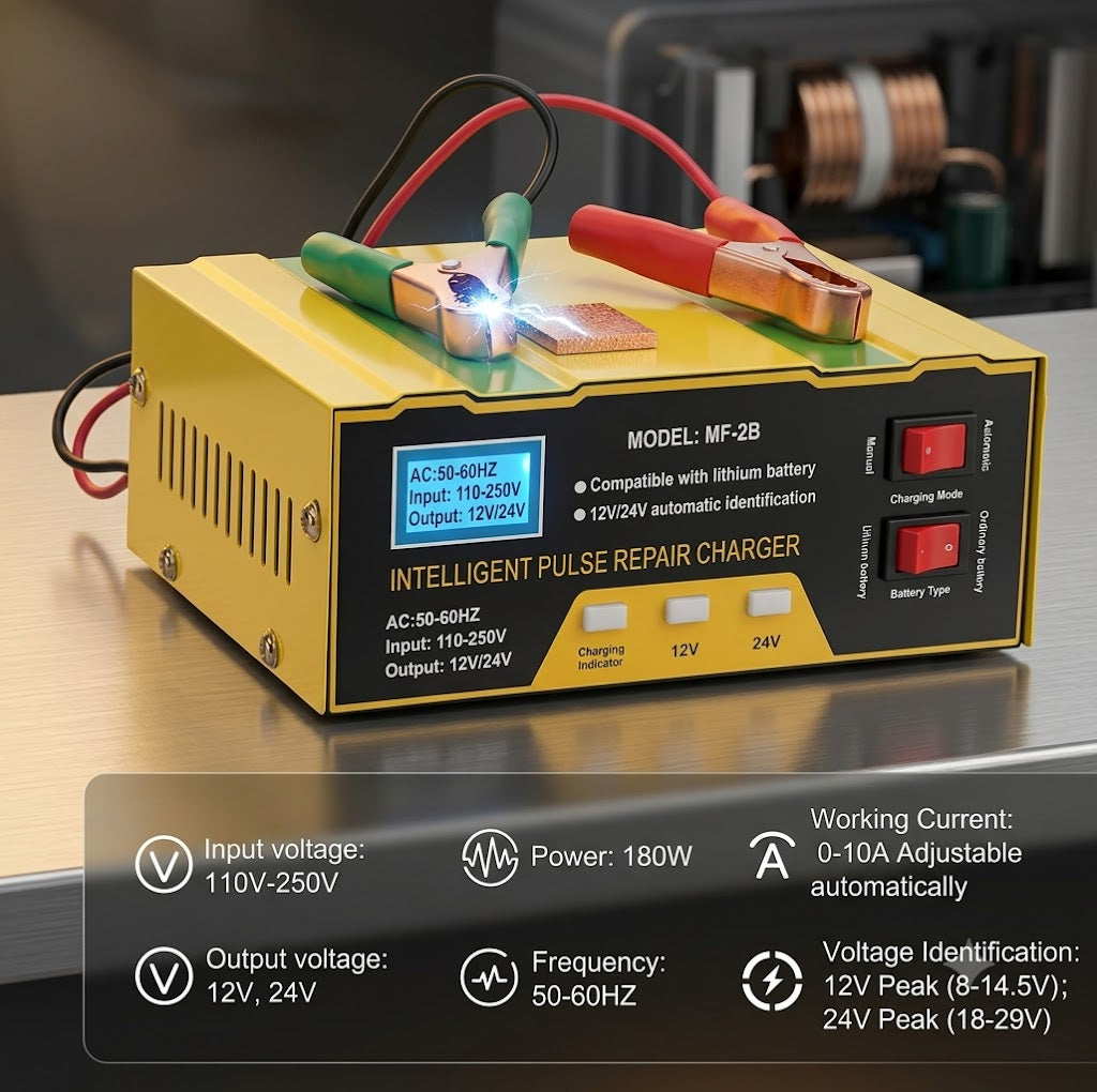 Automatski Punjač Akumulatora 12V/24V – Pametni Punjač za Auto, Motocikl, Kamion i AGM/GEL Akumulatore