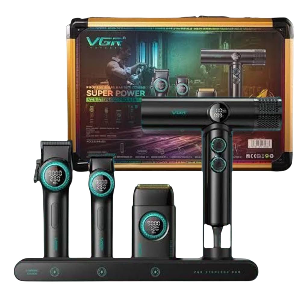 VGR Barber Kit 4u1 – Komplet za Šišanje i Brijanje